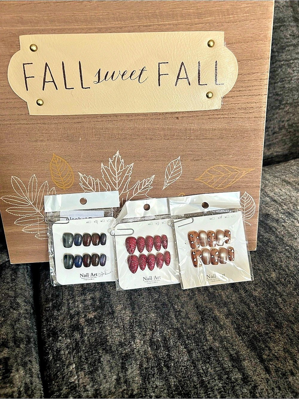 Press-On Nail Set 3-Pack Brown & Red and Dark color NWT